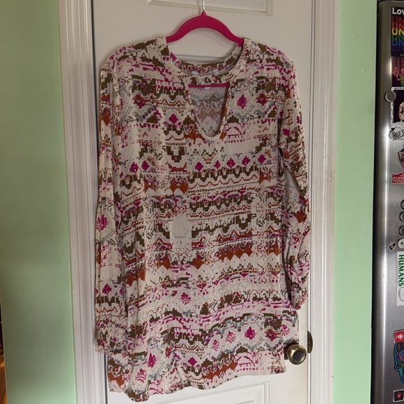 Shyanne Women's Coastal Cowgirl Boho Soft Long Sleeve Micro Mini Dress Size M - Picture 3 of 10